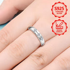 Anillo de moda para mujer exquisito de plata de ley 925, elegante y con estilo, incrustado con brillantes zirconias cúbicas sintéticas, anillo de joyería para mujer de alto valor, adecuado para viajes de vacaciones, uso diario, es un regalo conmemorativo