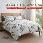 H HANSEL HOME Juego de Funda Nórdica Microfibra Transpirable – Set de Ropa de Cama con Funda de Edredón y Fundas de Almohada – Conjunto 2/3 Piezas para Dormitorio