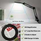 Lupa con luz LED ajustable | Lectura reparación precisión y manualidades
