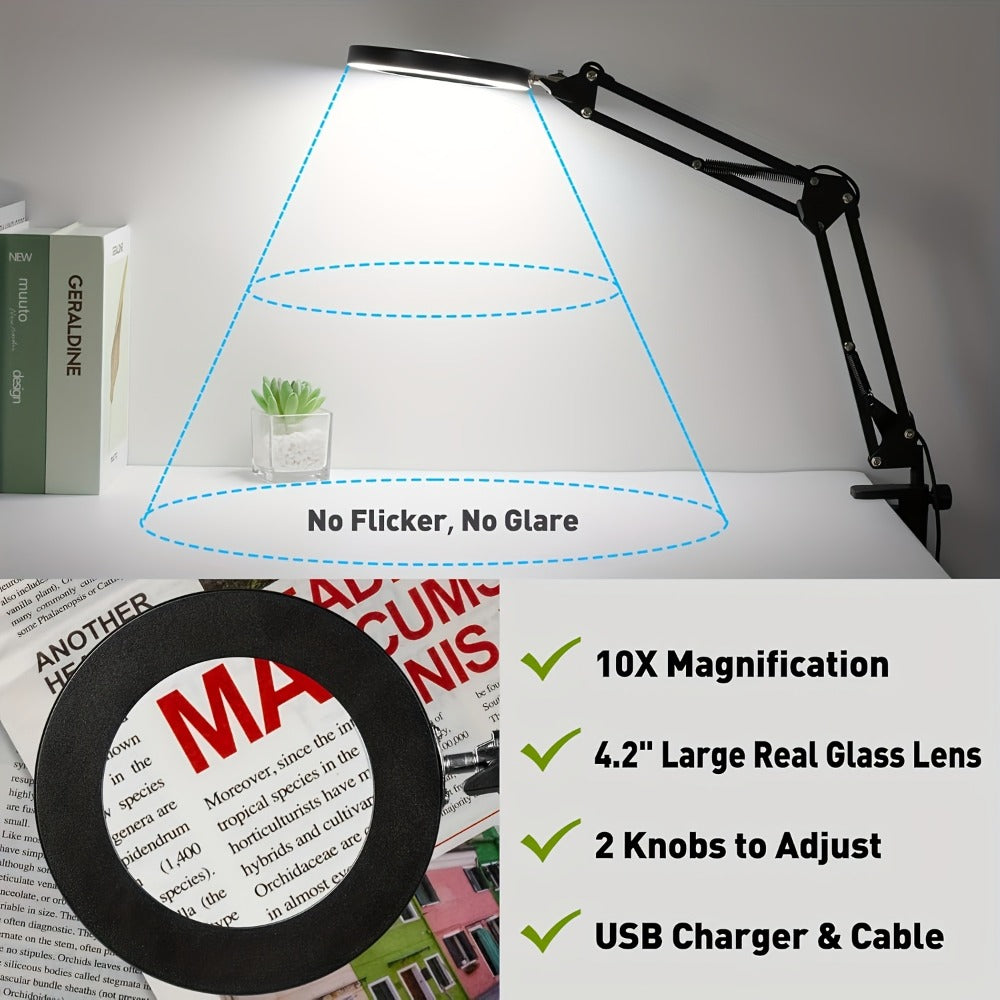Lupa con luz LED ajustable | Lectura reparación precisión y manualidades