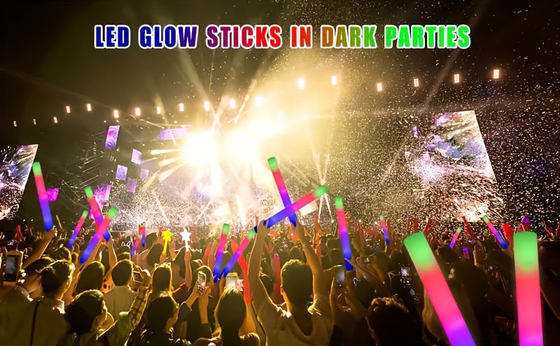 Paquete de 100 barras luminosas de 3 LED de 35.05 cm para decoración de fiestas y recuerdos de boda, barras artesanales duraderas multiusos a granel para manualidades, barras de luz LED con 3 modos intermitentes en la oscuridad, perfectas para reuniones n