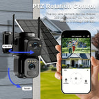 [Zoom 10x] Cámara cctv WiFi 2K qhd 8000mah, 2K 360 grados con batería panel solar bajo consumo