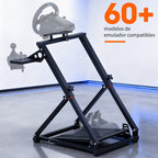 Soportes para volante de carreras | Soporte Plegable para Volante de Carreras Simulador de Volante Estructura Triangular Soporte para Logitech