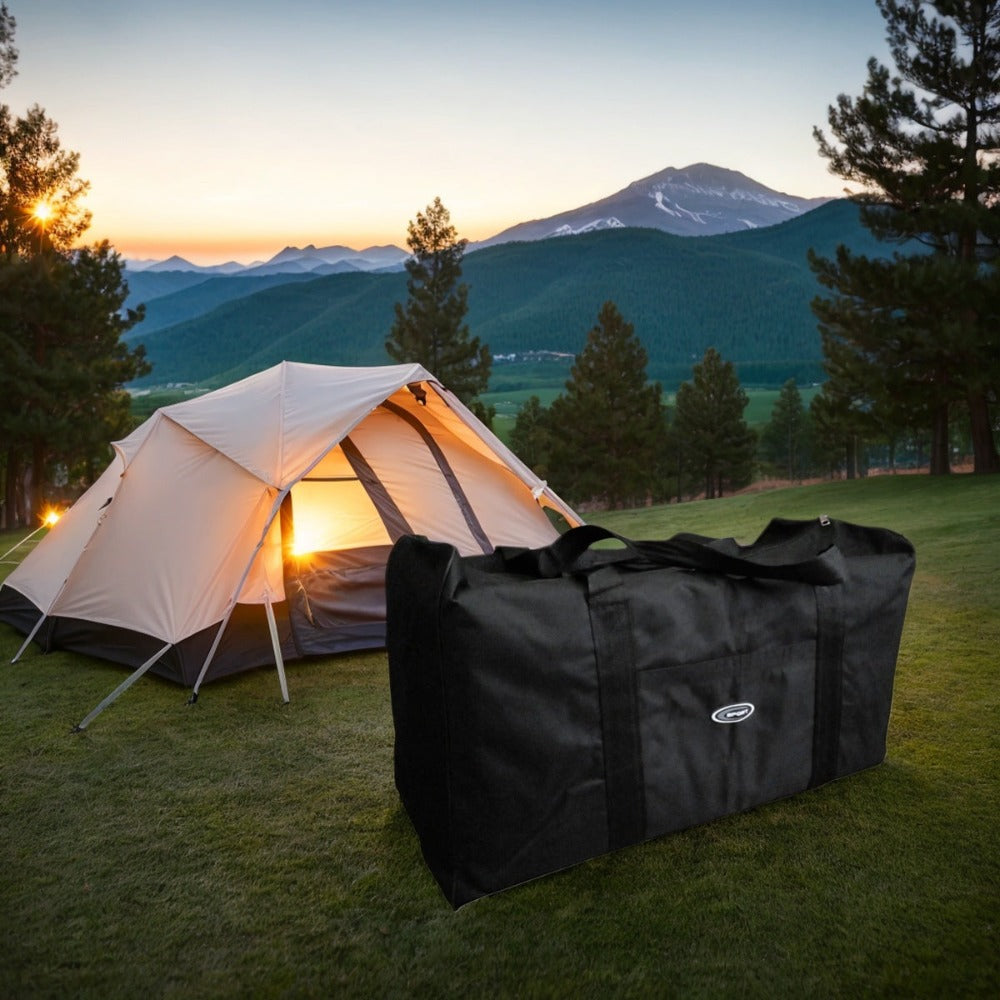 Bolsa de Viaje de Poliéster Negra con Función de Almacenamiento - Tamaño Extra Grande 180L, Fuerte y Duradera para Equipaje y Actividades al Aire Libre