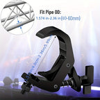 8 ganchos ajustables de aleación de aluminio para luces de escenario, ganchos de color negro para luces par, ganchos para luces de haz, gancho para faros delanteros para luces de escenario al aire libre, se adaptan a trusses o tuberías de diámetro de 1.57