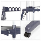 Tendedero de ropa, 4 Niveles Tendederos Plegables Vertical con Ruedas Amplio Espacio de Secado Tendederos, Acero Inoxidable Tendal para Exterior y Interiores
