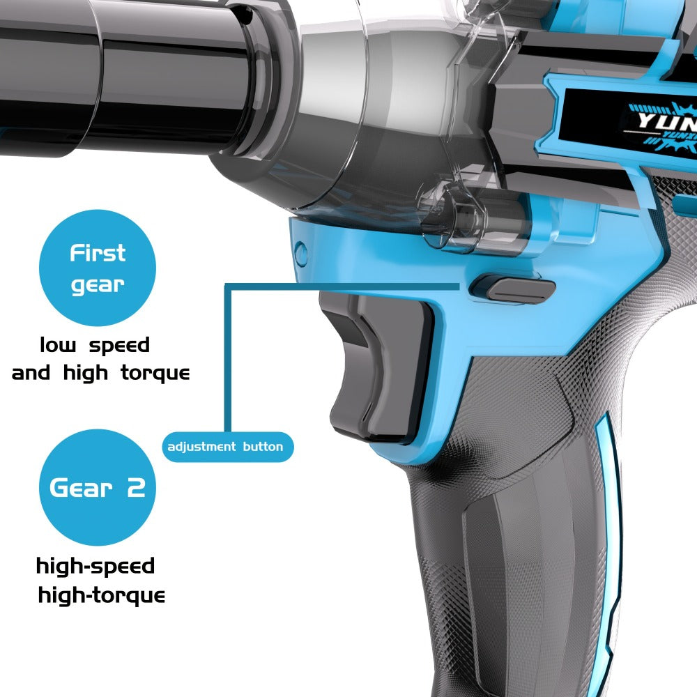 Kit de herramientas | Llave de impacto azul inalámbrica recién mejorada, completa con batería y cargador. Diseño ergonómico y ligero para una