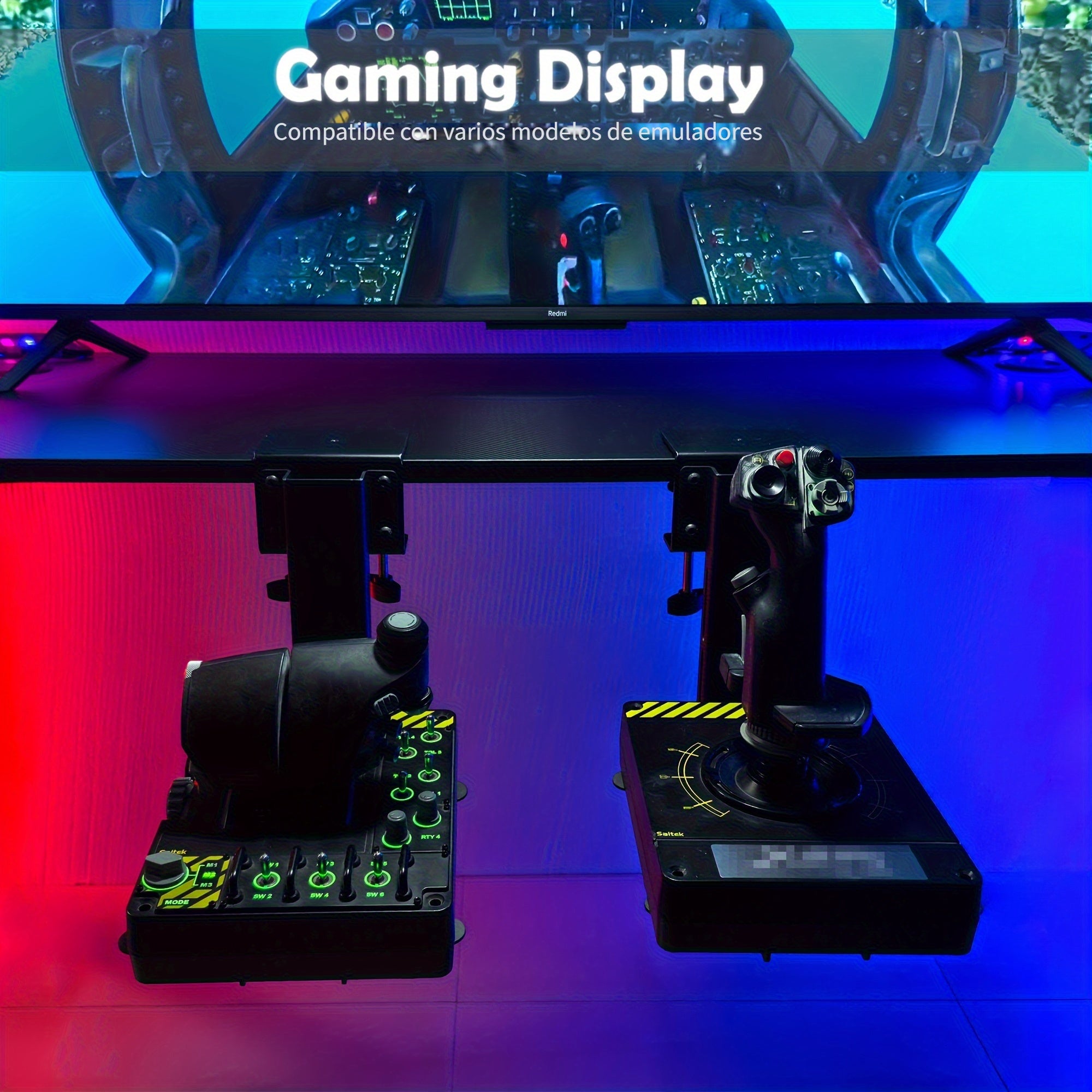 Soporte de escritorio HOTAS para simulación 2 piezas | Simulador de vuelo, gaming y escritorio