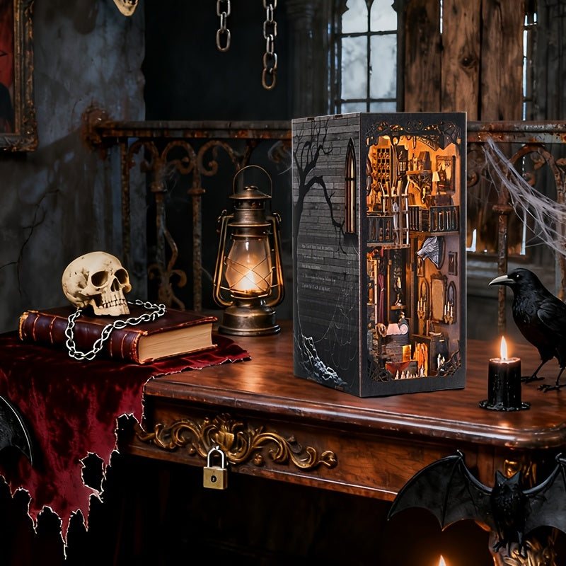 Rompecabezas 3D, Kit de ensamblaje de modelo con calavera, cuervo, mano cortada, ataúd y otros elementos de estilo oscuro - Decoración cómoda para microoficina en casa, decoración perfecta para dormitorio, regalo ideal, regalo para San Valentín, Halloween