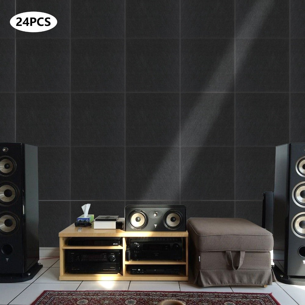 24 piezas OUKANING Paneles Acústicos de Alta Resistencia para Estudio en Casa, Paneles de Pared con Aislamiento Acústico de Alta Densidad y Reducción de Ruido, Paneles Absorbentes de Sonido para Estudio de Grabación, Oficina, Sala de Podcast - Gris//, Ins