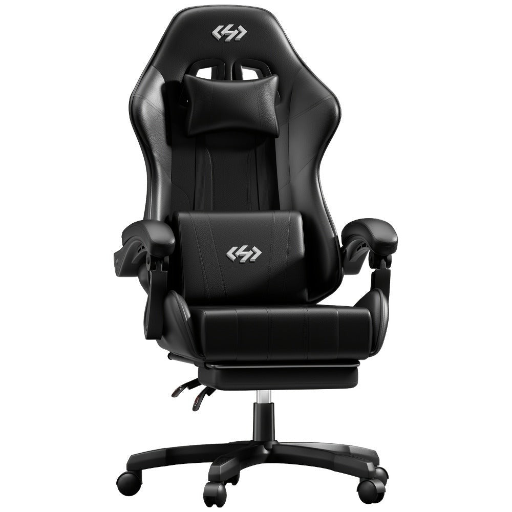 Silla de Juegos Furnishia con Reposapiés, Silla de Computadora Ajustable en Altura con Soporte Lumbar y Reposacabezas para Adultos, Silla de Oficina Giratoria 360 Grados para Oficina, Dormitorio, Estación de Trabajo Robusta