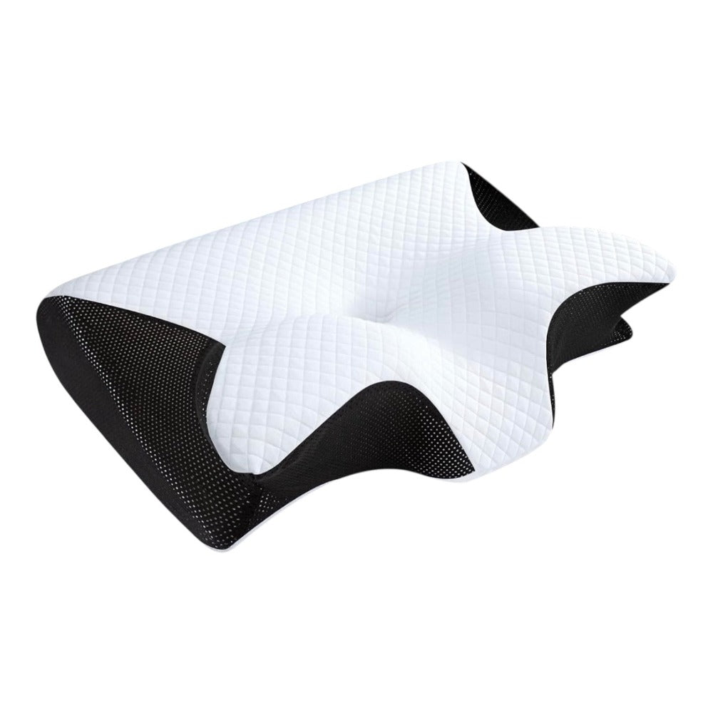 Almohada Cervical, 2 en 1 Almohada Ergonómico Espuma de Memoria Almohada para Soporte de Cabeza/Cuello/Hombro, Relajación y Alivio del Estrés, 60x40x12/14cm