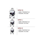 Monzana® Completo Set de 3 Maletas de Viaje Butterfly 42L 66L 98L Valijas Equipaje Mango Telescópico 4 Ruedas 360°