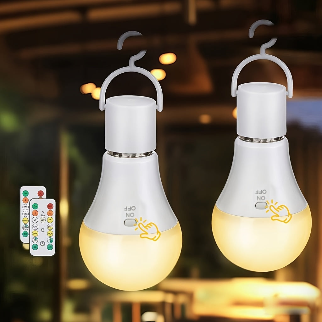 Kimjo E27 Fuente de Iluminación Recargable con Batería - Fuente Recargable con Control Remoto E27 7W - Fuente de Luz con Batería USB 3 Colores Regulable con Función de Temporizador - Luz de Emergencia con Control Táctil