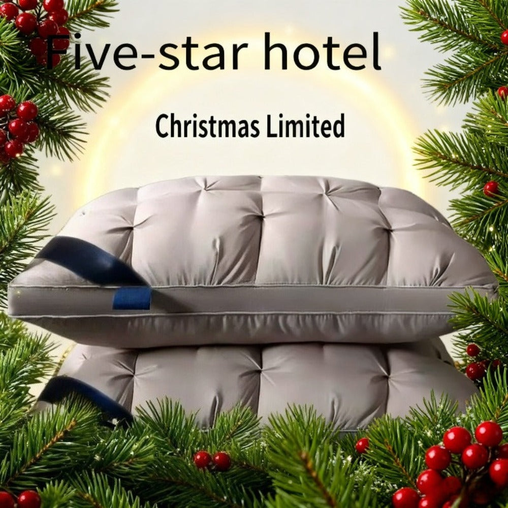 Almohadas Extra Grandes de Lujo Calidad Hotelera 2025 - Funda 100% Poliéster y Relleno Suave Alternativo de Plumas, Soporte Ergonómico para Quienes Duermen de Espalda/Brazos/Boca Abajo, Estilo Estándar Blanco/Gris para Uso Doméstico y Hotelero