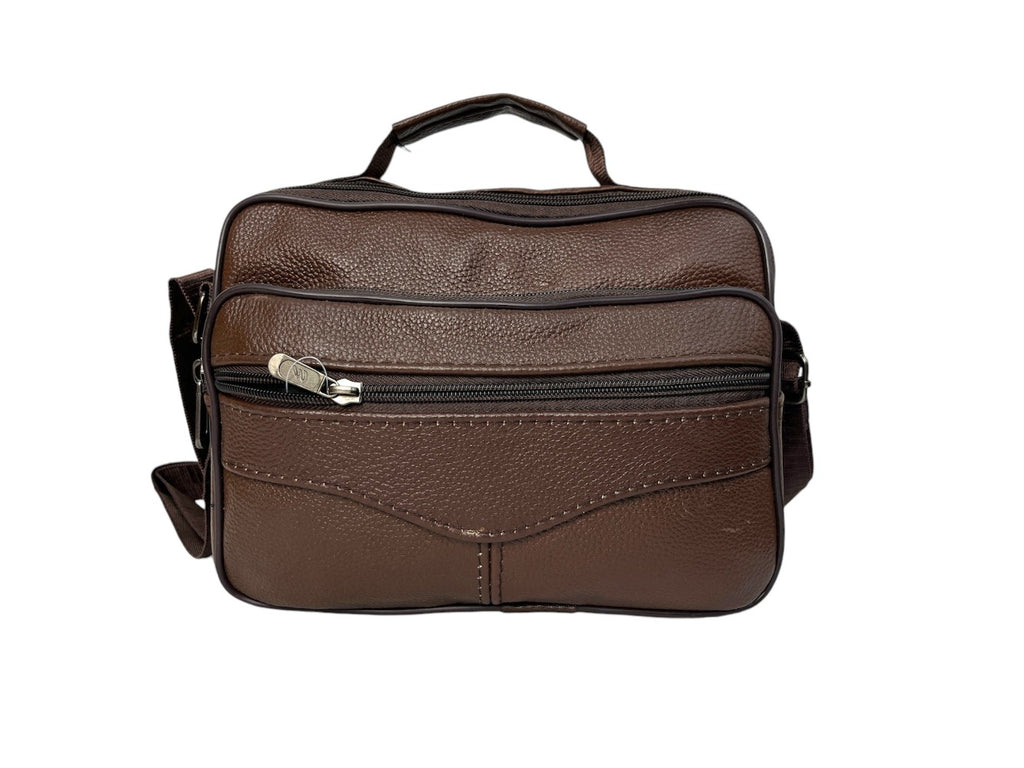 MEJORADA DL-71 Bolso de hombro de cuero genuino para hombre, bandolera horizontal de piel auténtica multibolsillo para hombre