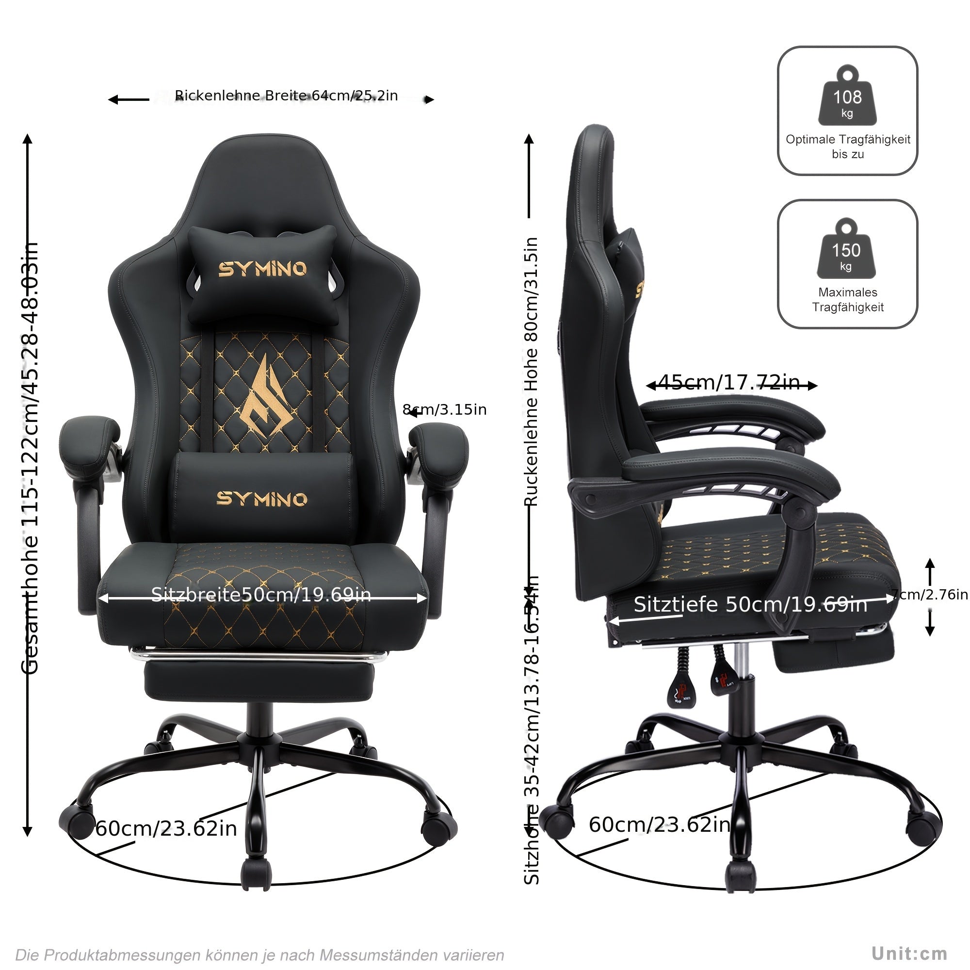 Silla de oficina | Silla Gaming con Reposapiés, Silla Ergonómica para Ordenador y Videojuegos, Silla Giratoria Ajustable para Tareas con Soporte