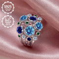 Anillo de moda para mujer exquisito de plata de ley 925, elegante y con estilo, incrustado con circonita sintética, anillo de joyería para mujer de alto valor, adecuado para viajes de vacaciones, uso diario, es un regalo conmemorativo perfecto para amigos