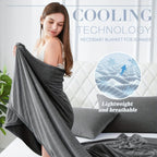 1pc Manta Autoenfriante Arc-Chill Q-Max 0.5, Manta de Verano Delgada Doble Cara 2-en-1, 100% Poliéster y Nailon, Negra con Patrón de Nubes, 130x170cm, 150x200cm, 200x220cm, Lavable a Máquina, Multiusos para Personas, Jóvenes, Colcha, Manta Acolchada