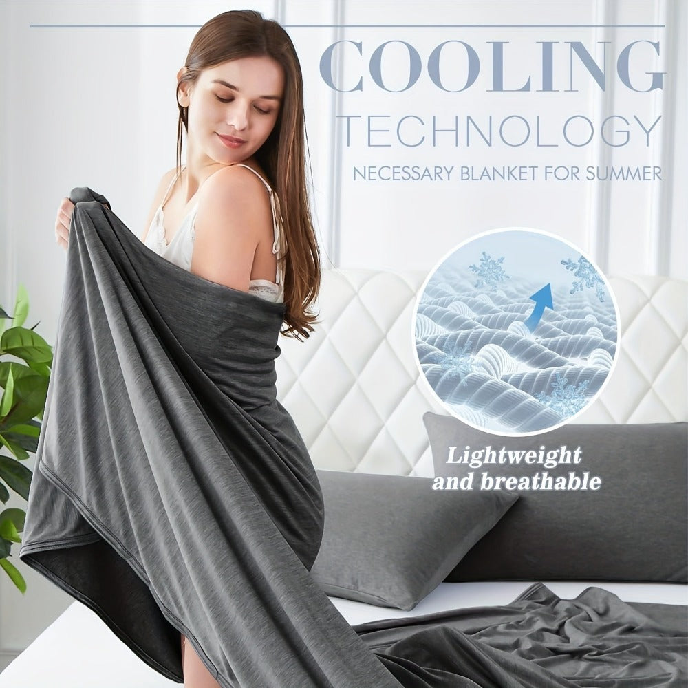 1pc Manta Autoenfriante Arc-Chill Q-Max 0.5, Manta de Verano Delgada Doble Cara 2-en-1, 100% Poliéster y Nailon, Negra con Patrón de Nubes, 130x170cm, 150x200cm, 200x220cm, Lavable a Máquina, Multiusos para Personas, Jóvenes, Colcha, Manta Acolchada