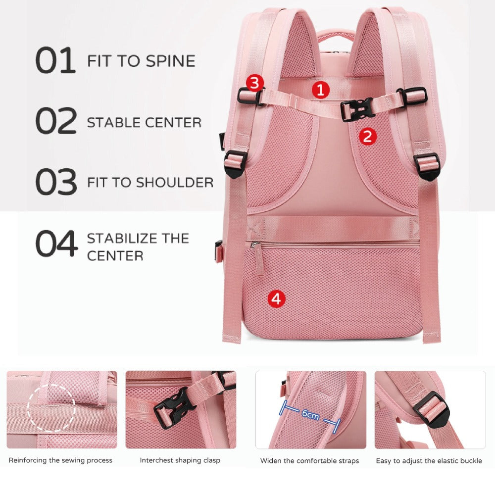Mochila de Viaje para Cabina de Avion 45x30x20 para Vuelo Barato Equipaje de Mano y Espaciosa con Compartimento para Zapatos y Mochila Antirrobo Multifuncional para Viajes 2210.