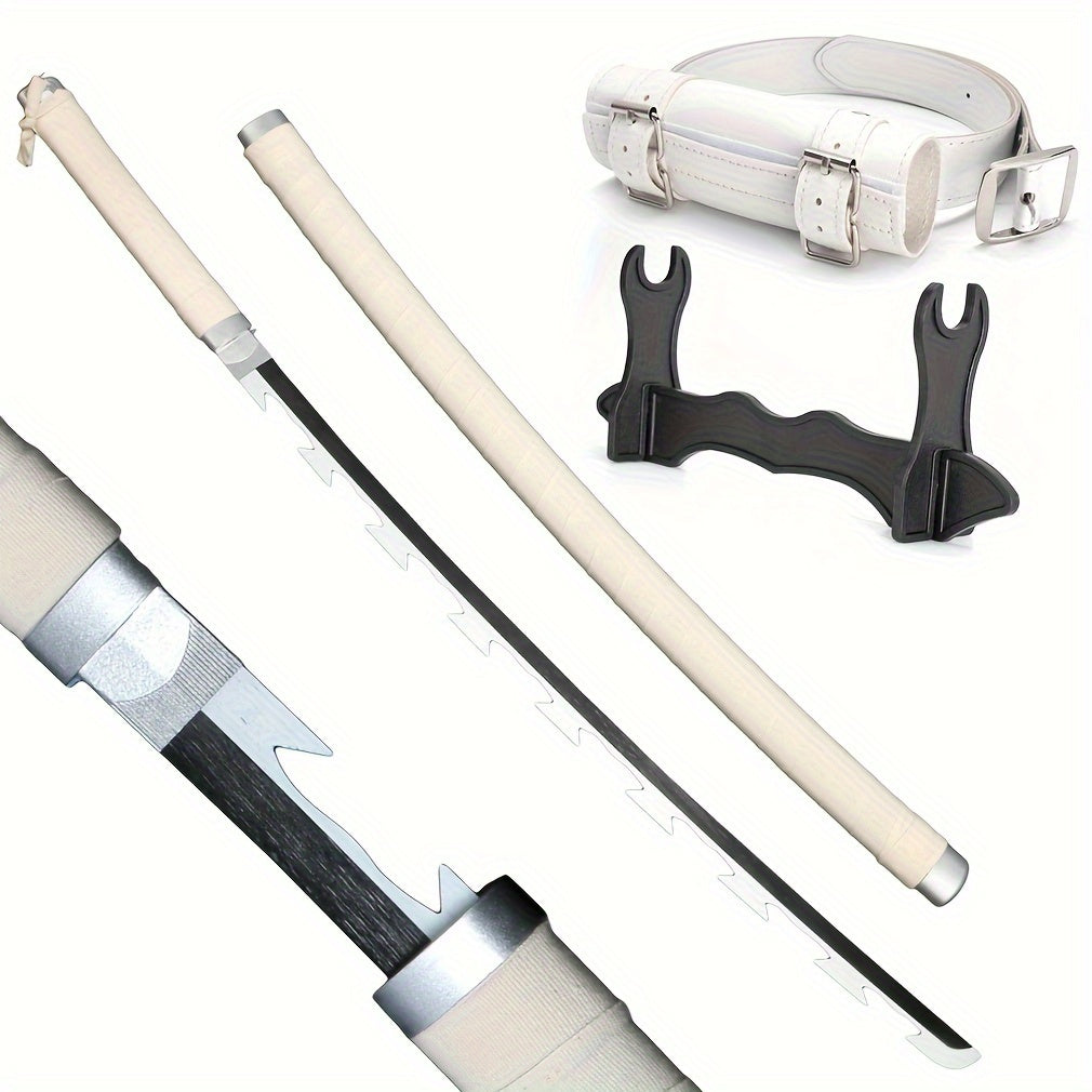 Espadas de samurái japonesas katana de 104.14 cm, múltiples estilos, hojas de madera no afiladas, con cinturones y fundas, regalo de Navidad, accesorios de cosplay para Halloween