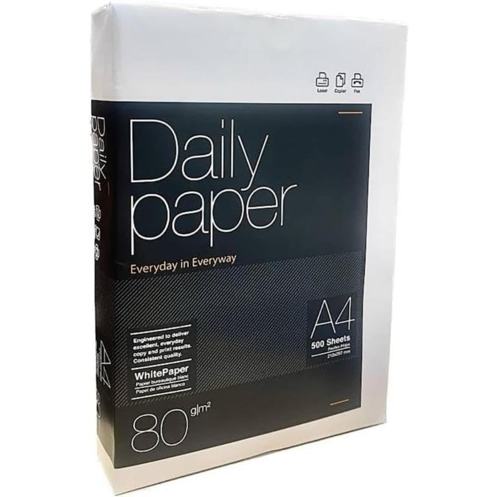 Paquetes folio A4 500 hojas Daily Paper - Papel multiusos para impresora y fotocopiadora tanto doméstica como oficina - papel blanco de 80 gramos - Fabricado por Navigator Paper - folios económicos - papel barato - Disponible en tres formatos: un paquete,