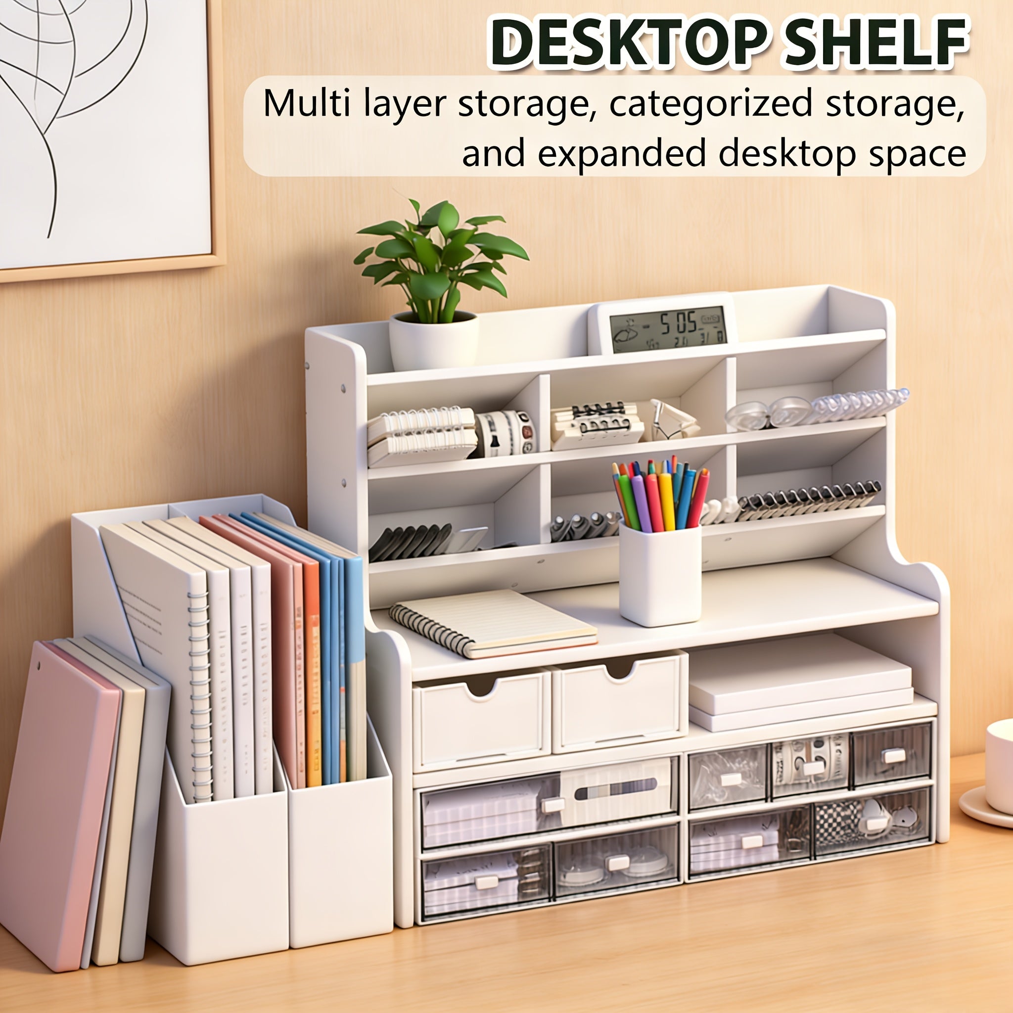 Organizador de escritorio multinivel para archivos papelería y oficina | diseño funcional