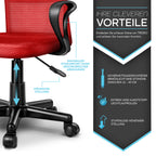 Silla de Oficina TRESKO® con Reposabrazos, Altura Ajustable Continua | Silla Giratoria de Malla Transpirable | Silla de Escritorio con Ruedas de Plástico Ligeras, Superficie Acolchada, Ajuste Ergonómico | Silla de Ordenador Ideal para Oficina en Casa, Hab