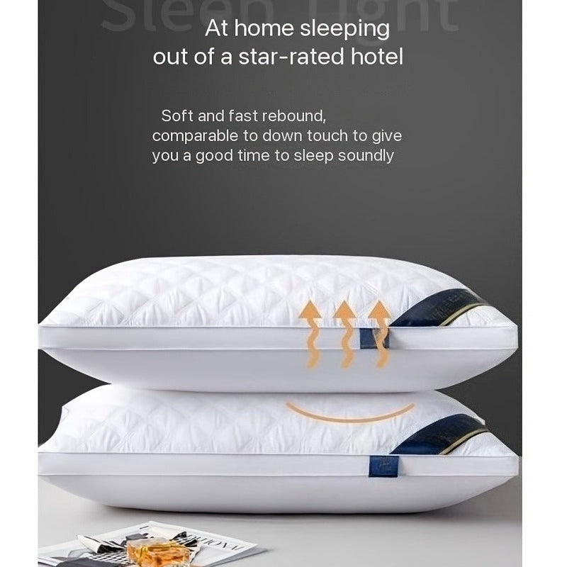 Juego de 2 almohadas de cama de calidad hotelera – Almohadas de apoyo suaves y respetuosas con la piel con alta resiliencia, comodidad transpirable para quienes duermen de lado, boca arriba y boca abajo, almohadas de cama para toda estación, acogedor rega