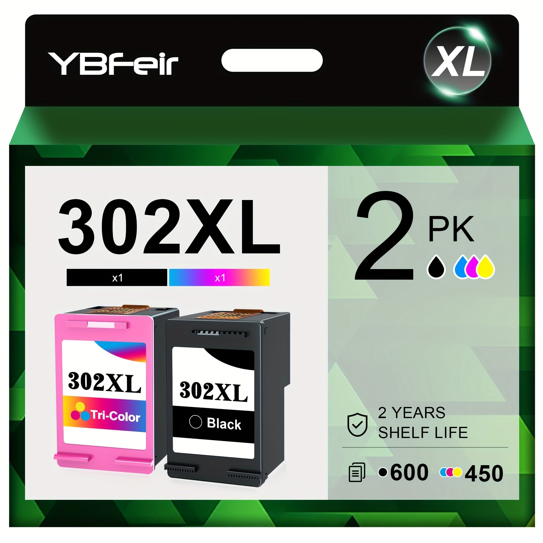 Cartucho de tinta | Cartuchos 302XL Compatibles para Cartuchos de Impresora HP 302 (1 Negro, 1 Tricolor) 302 XL para HP DeskJet 3630 3636 3638