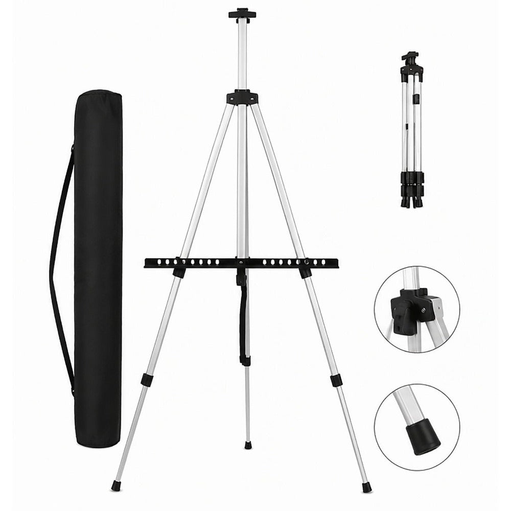 Caballete de Pintura Plegable y Ajustable de Aluminio – Trípode Telescópico Multifuncional con Bolsa de Transporte – Ligero, Resistente y Portátil