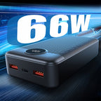 Batería externa | Banco de energía de 50000 mAh, cargador portátil de gran capacidad con carga rápida de 66 W, USB-C/USB-A, compatible con iOS y