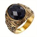 Anillo JewelryWe unisex retro con patrón de flores talladas, banda clásica de acero inoxidable en tono dorado para hombre y mujer