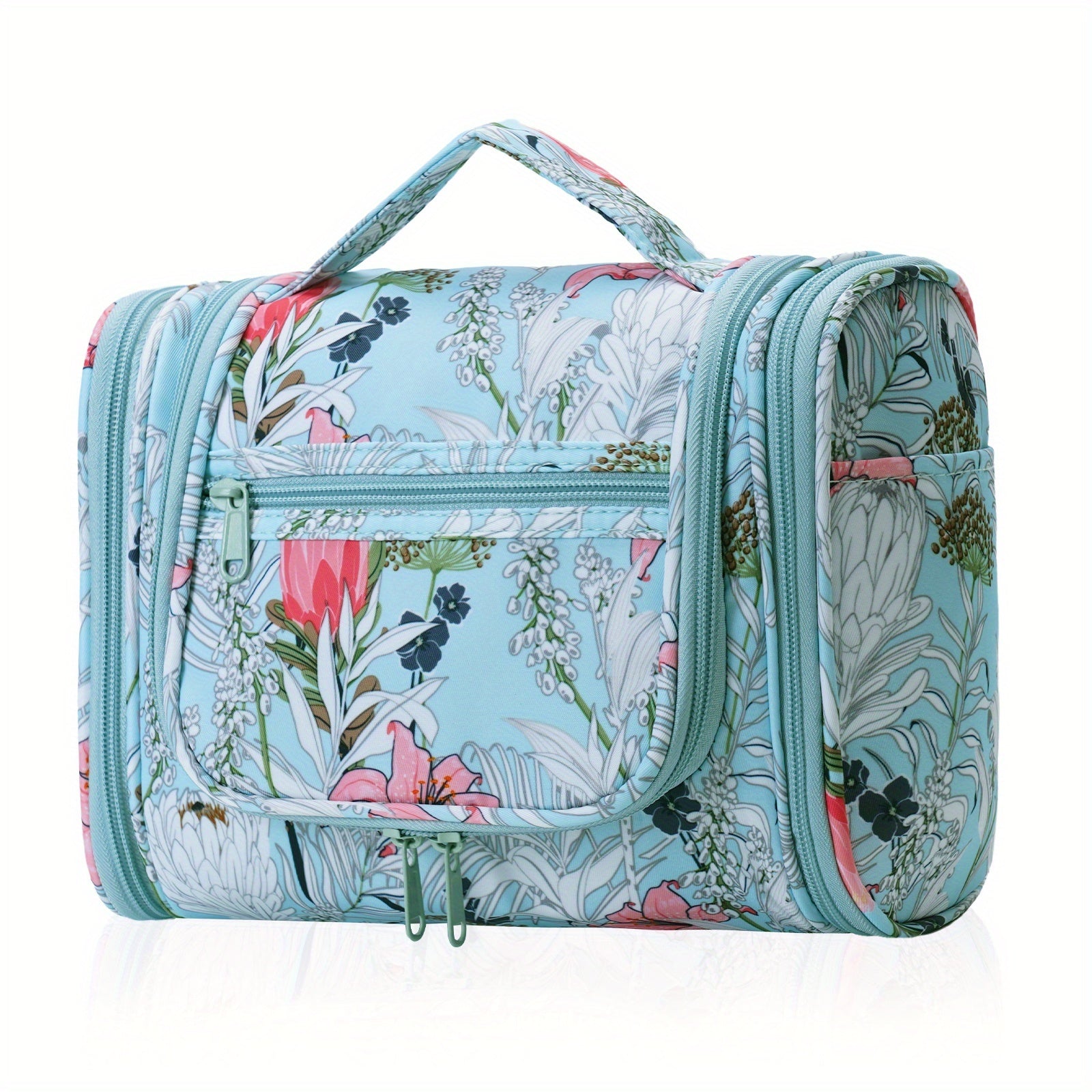 Bolsa de Aseo Colgante con Múltiples Bolsillos y Gancho, Organizador de Maquillaje Elegante para Mujeres y Hombres, Cierre de Cremallera Duradero, Diseño con Asa Superior, Bolsa de Viaje para Aseo, Regalo de Navidad