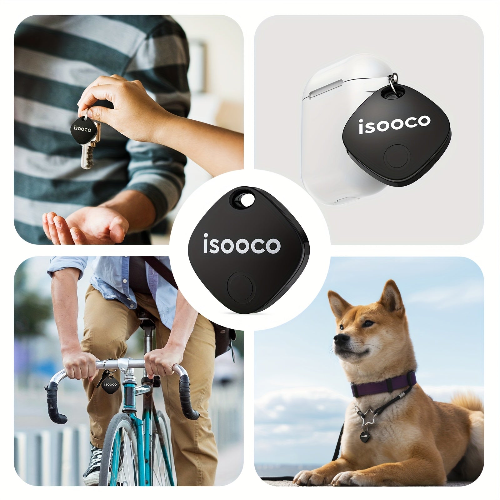 Localizadores inteligentes | 4 Piezas de Rastreador GPS Inteligente (Solo Compatible con iOS, No Android), Localizador Global, Dispositivo