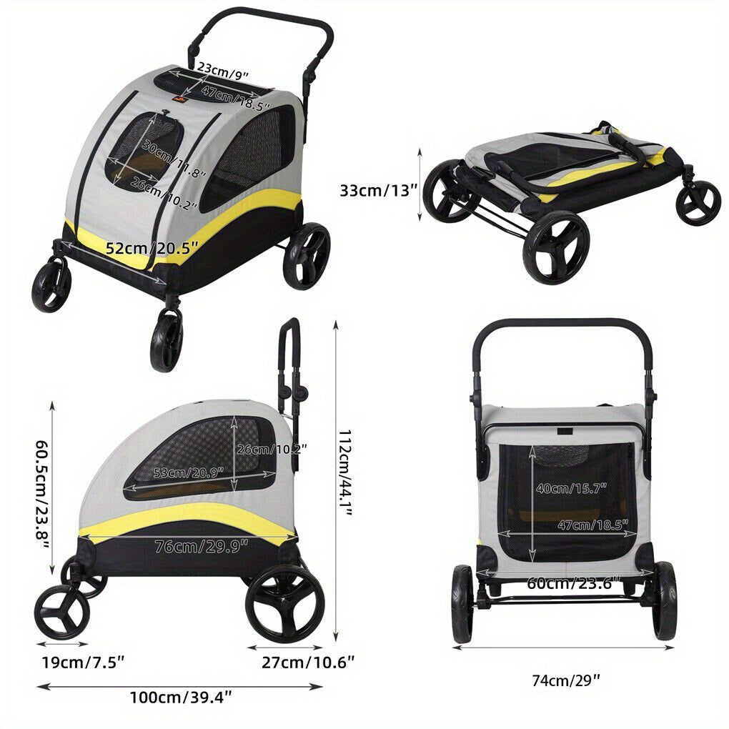 Cochecito plegable para perros para paseos y viajes con mascotas