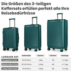 Juego de equipaje de tres piezas, que incluye una maleta de viaje con asa telescópica ajustable, una maleta rígida de ABS con cerradura TSA y ruedas blandas, una bolsa de cabina y equipaje con ruedas unisex.