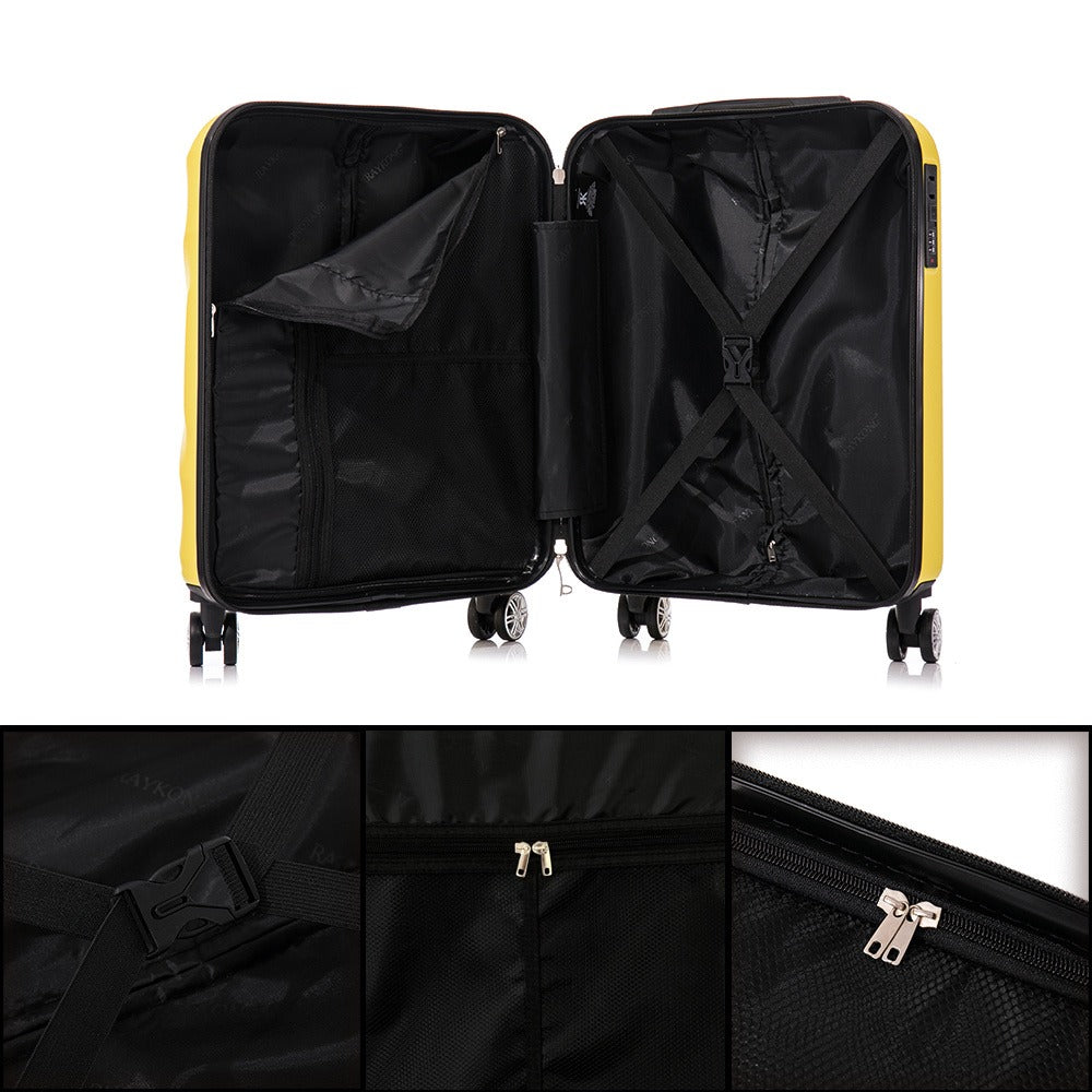 Maleta Cabina ABS 55x40x20cm (44L)- 20 Pulgadas - Negro/Azul/RosaDorado/Plateado/Amarillo/Rojo/Turquesa/Verde/Menta/Morada