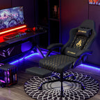 Silla de oficina | Silla Gaming con Reposapiés, Silla Ergonómica para Ordenador y Videojuegos, Silla Giratoria Ajustable para Tareas con Soporte