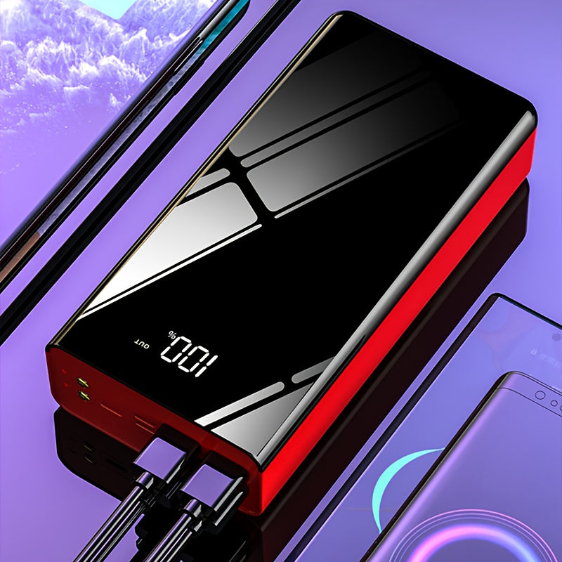 Batería externa | Banco de energía de 50000 mAh, 22,5 W de carga rápida, diseño de espejo de pantalla completa, banco de energía de gran