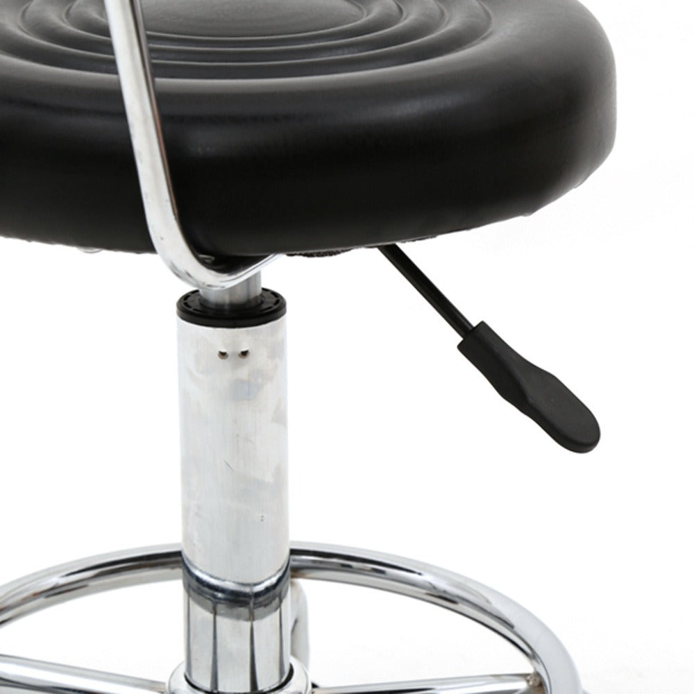 Taburete de salón redondo con ruedas y respaldo, taburete giratorio de salón de altura ajustable con ruedas y asiento suave para spa, salón de dibujo, tatuaje