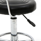 Taburete de salón redondo con ruedas y respaldo, taburete giratorio de salón de altura ajustable con ruedas y asiento suave para spa, salón de dibujo, tatuaje