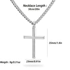 Collar con colgante de cruz de plata 925 con diseño de cadena clásica, adiciones de joyería estilo fiesta hip-hop, regalo para el Día de San Valentín, Día del Padre, incluye embalaje en caja de regalo