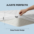 Protector de Colchón Impermeable Acolchado Transpirable – Funda Ajustable con Bolsillo Profundo 30cm, Silenciosa, Lavable a Máquina, Protección Total