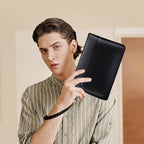Bolso de mano de cuero para hombre Leathario, bolso tote con ranura, bolso tote pequeño con cremallera, gran capacidad para oficina, conferencias, viajes, almacén local