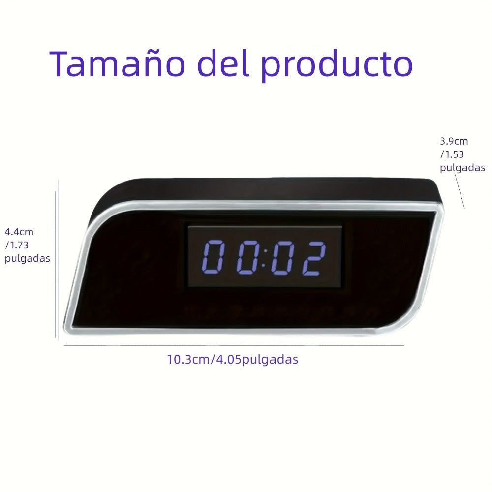 Cámara de reloj HD 1080P con gran angular de 110 grados y visión nocturna, grabación en bucle y funciones de alarma avanzadas. Cámara de reloj de escritorio WIFI6 con control por aplicación. Adecuada para monitoreo de seguridad interior en hogares, interi