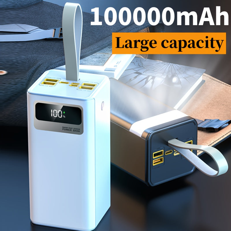 Batería externa | Cargador portátil con capacidad de 100000 mAh, carga rápida bidireccional de 22.5 W, banco de energía de gran capacidad