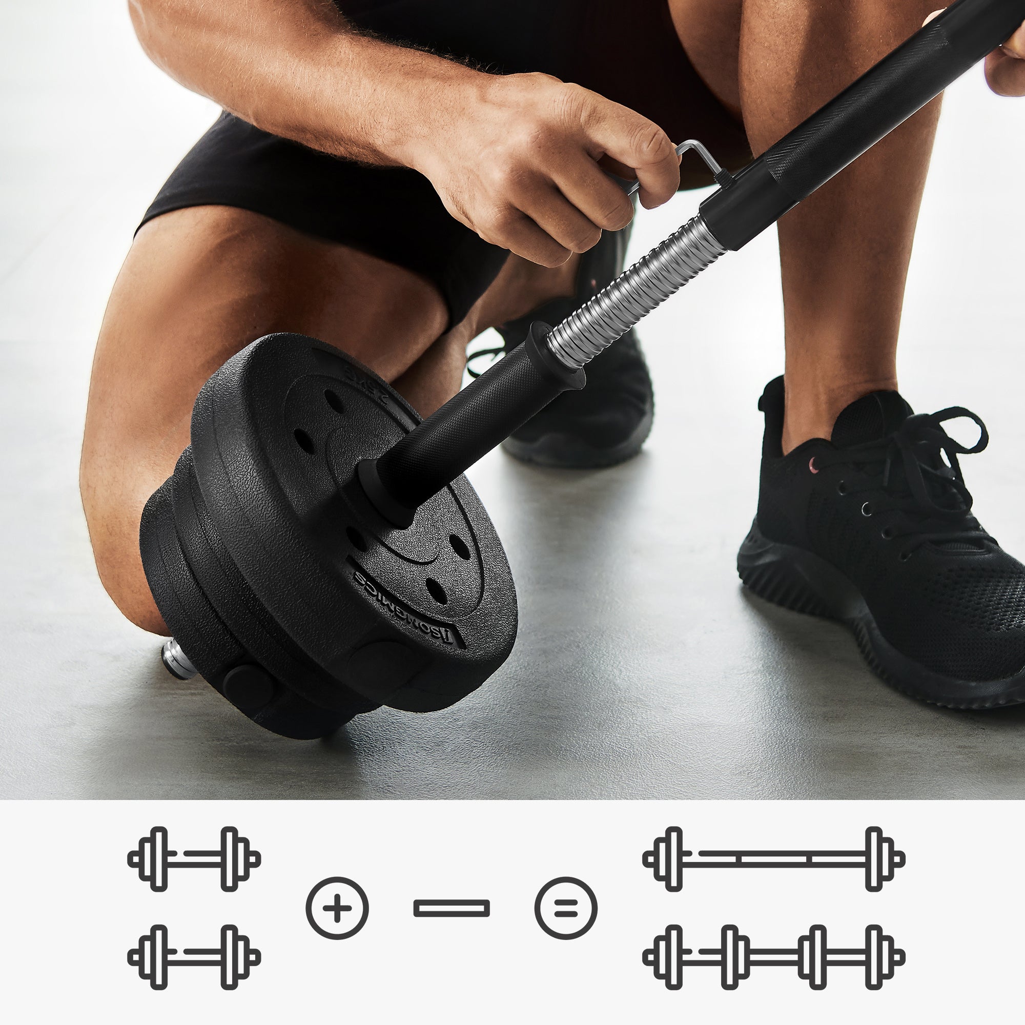 Set de pesas ajustables para entrenamiento en casa, ideal para hombres y mujeres, incluye barra extra, perfecto para ejercicios de levantamiento de pesas y fitness en el hogar - 20KG - 1 par, regalo de Navidad, decoración
