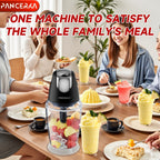 PANCERKA 1500ML Procesador de Alimentos Eléctrico con Picadora de Carne, Picadora, Batidora de Huevos y 6 Cuchillas, para Carne, Batidos, Verduras, Puré, Frutas, Ajo, Grande/Pequeño